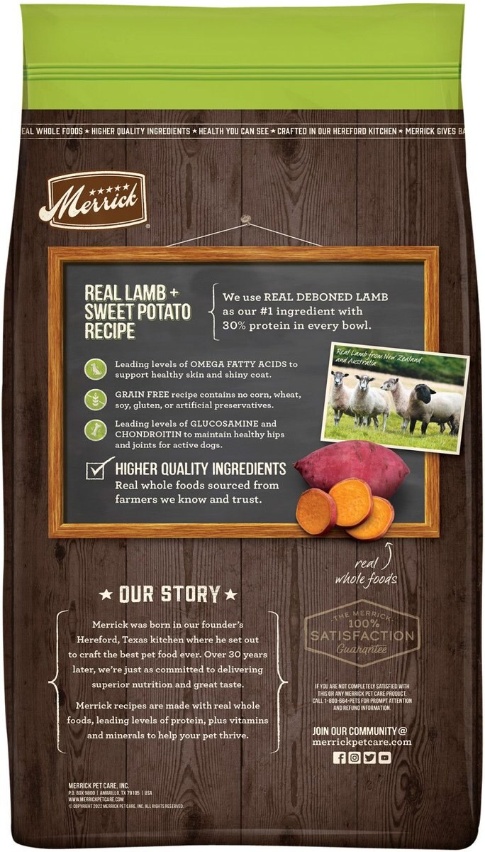 Merrick Grain-Free Dry Dog Food Real Lamb and Sweet Potato Recipe