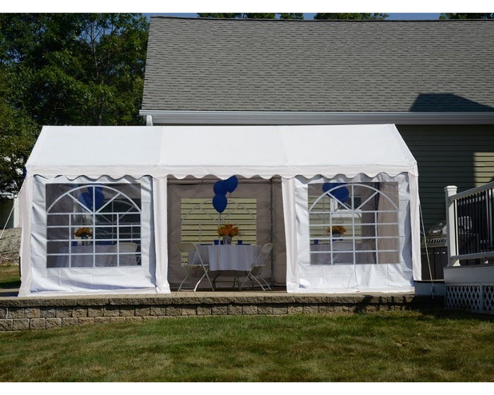 ShelterLogic 10 Foot x 20 Foot Party Tent Enclosure Kit with Windows 2589-KIT