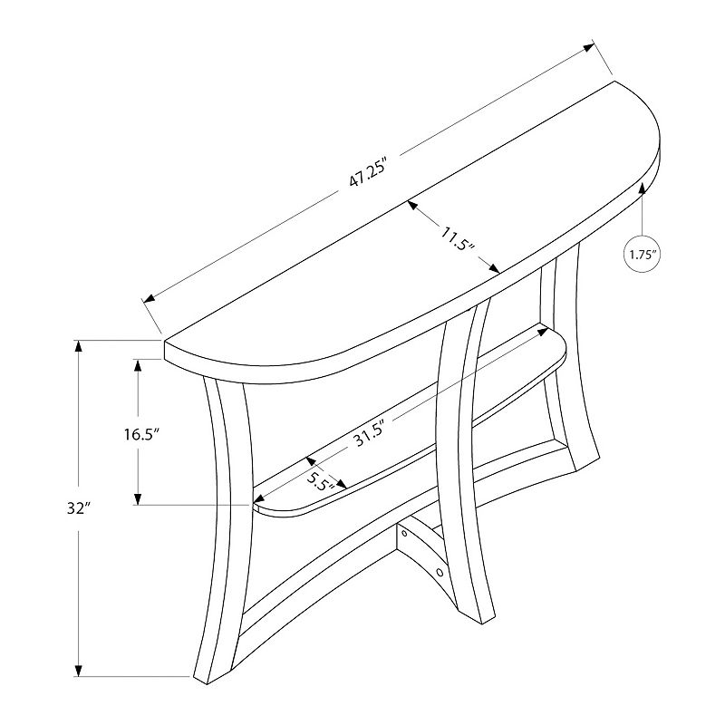 Monarch Curved Hall Console Table