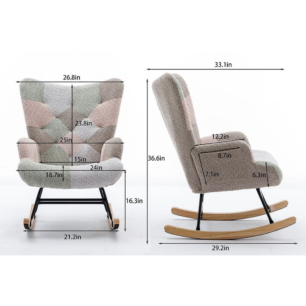 Accent Rocking Chair  Upholstered Nursery Glider Rocker