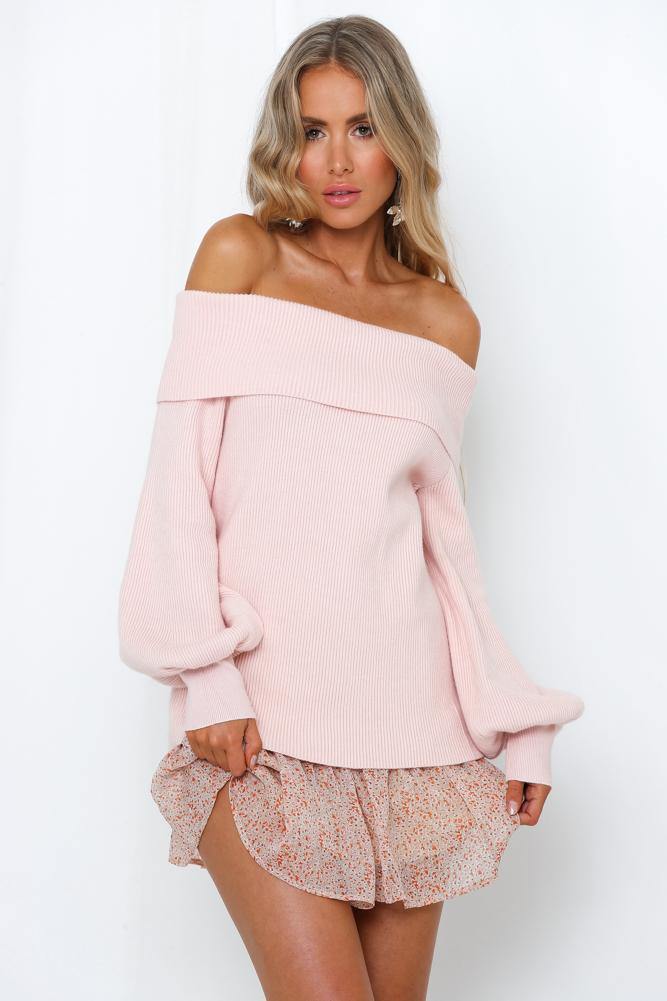 Kiss From Me Knit Top Blush