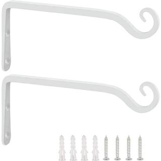 Cubilan 12 in. Plant Hangers Outdoor White Heavy-Duty Plant Hanging Bracket Hook (2-Pack) Metal B08G4NWZ62