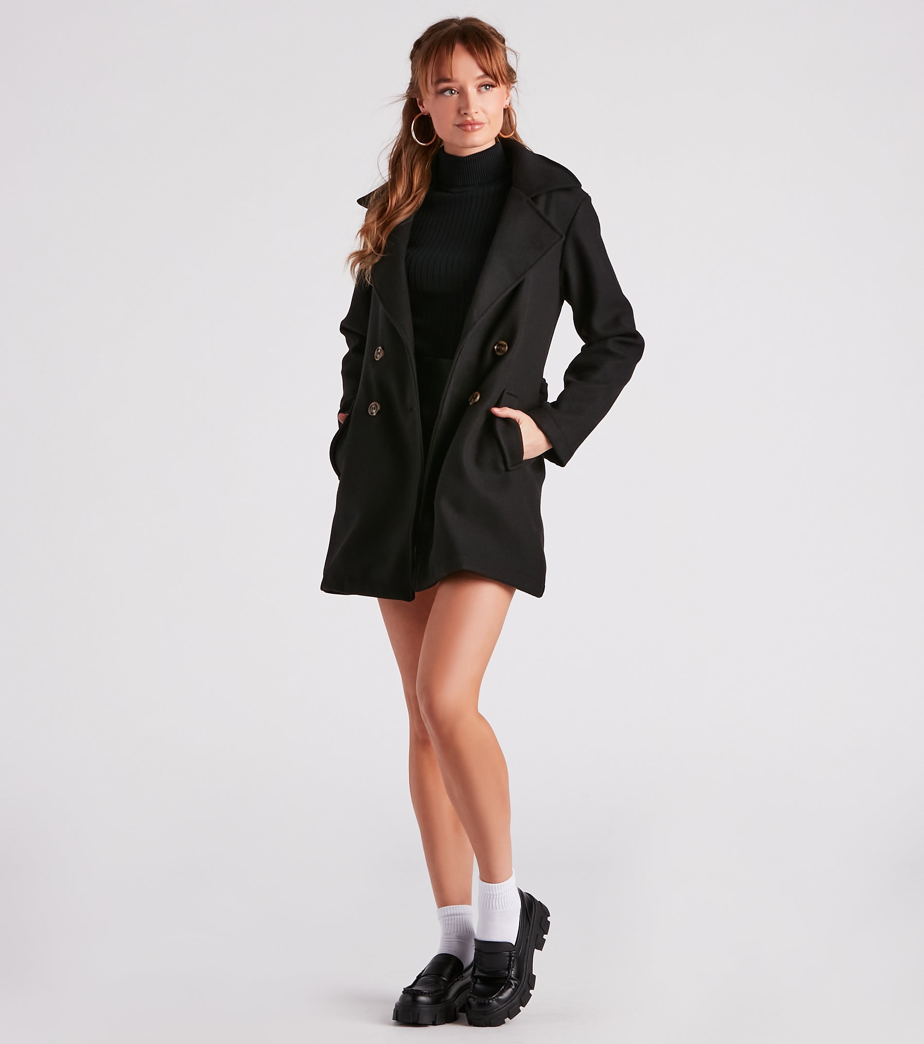 Elevated Chic Belted Faux Wool Coat