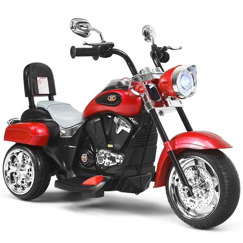 3 Wheel Kids Ride on Chopper-Style Motorcycle, 6V Battery Powered Kids Motorbike Trike Toy with Horn & Headlight