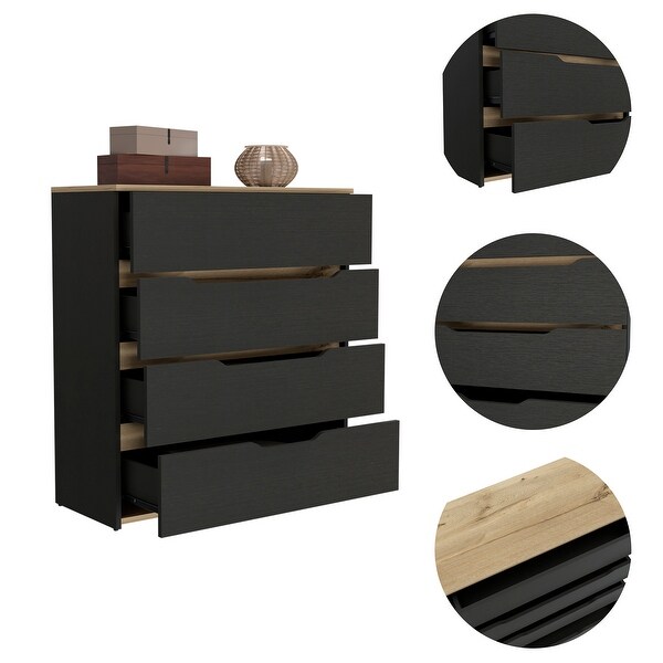 Contemporary Style 4-Drawers Dresser Chests for Bedroom， Superior Top， Modern Storage Dressers Organizer for Living Room - - 37828349