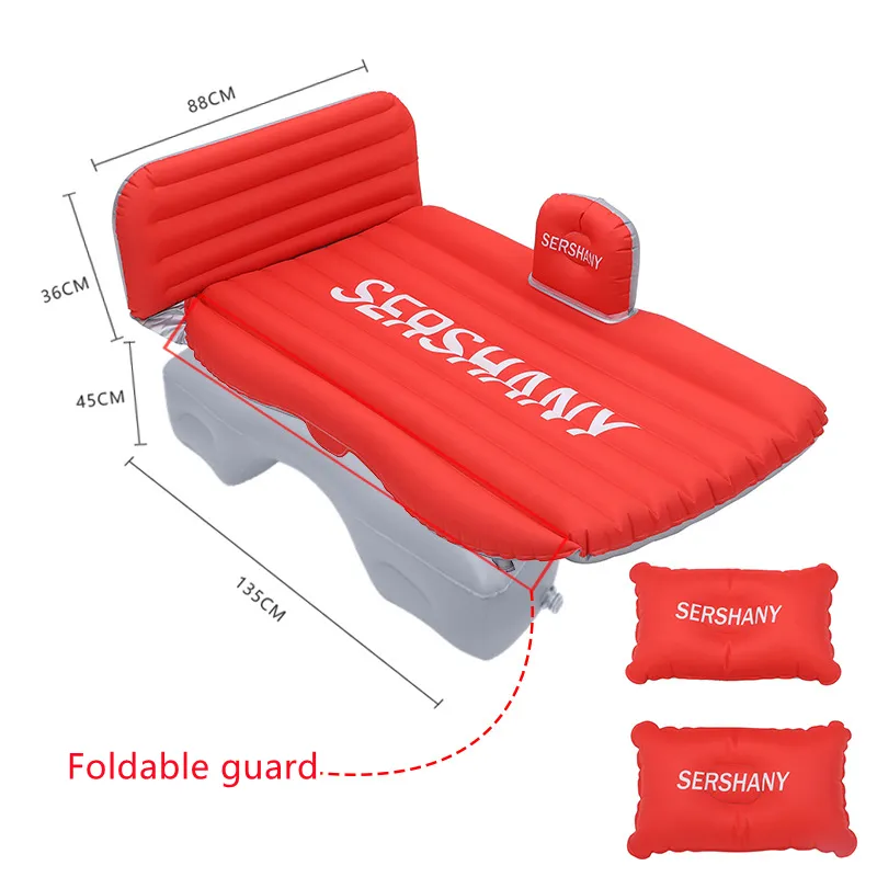 Vacation Thickened Car Bed SUV Air Mattress Inflatable Car Camping Bed With Two Air Pillows