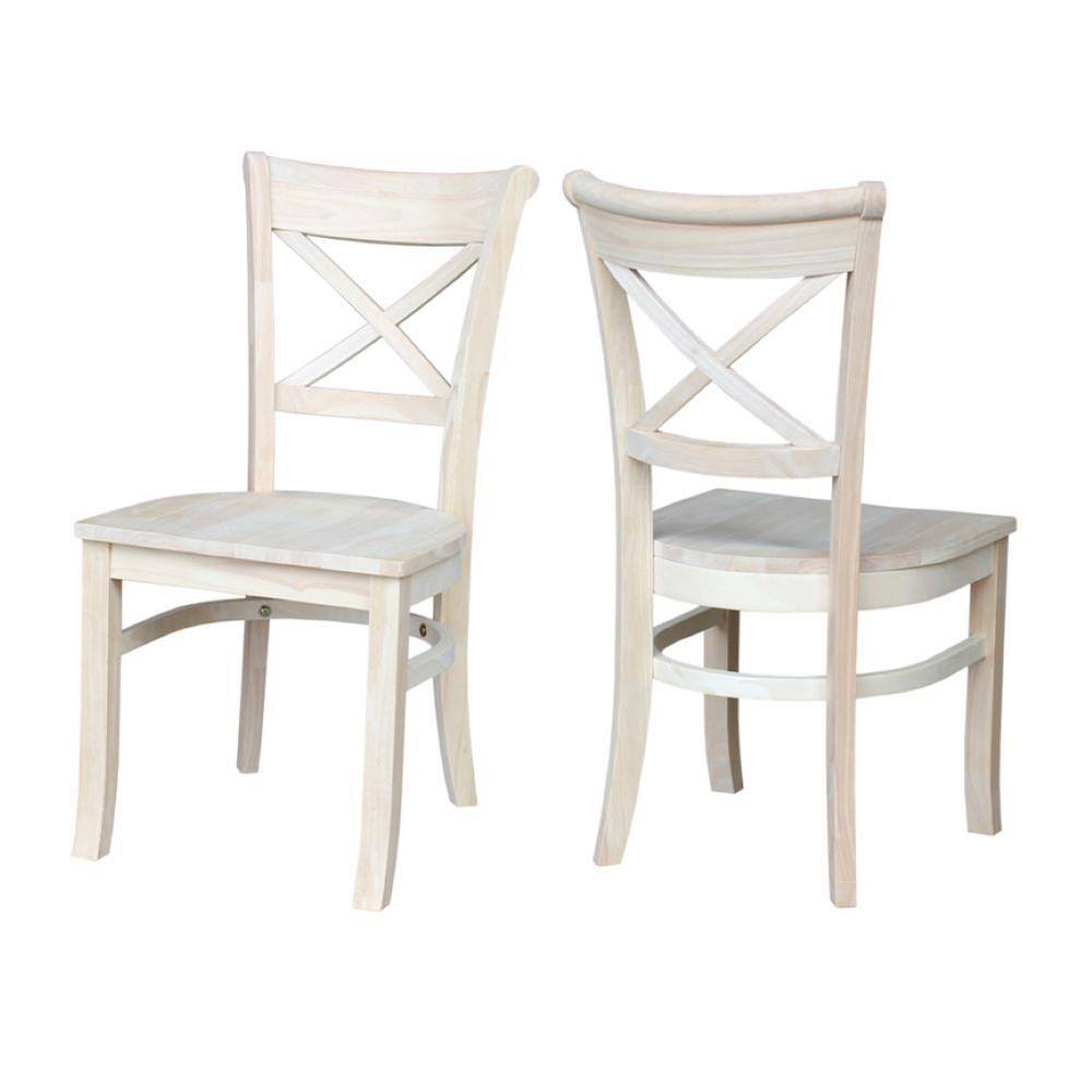 International Concepts Charlotte Unfinished Wood Side Chair (Set of 2) C-31P