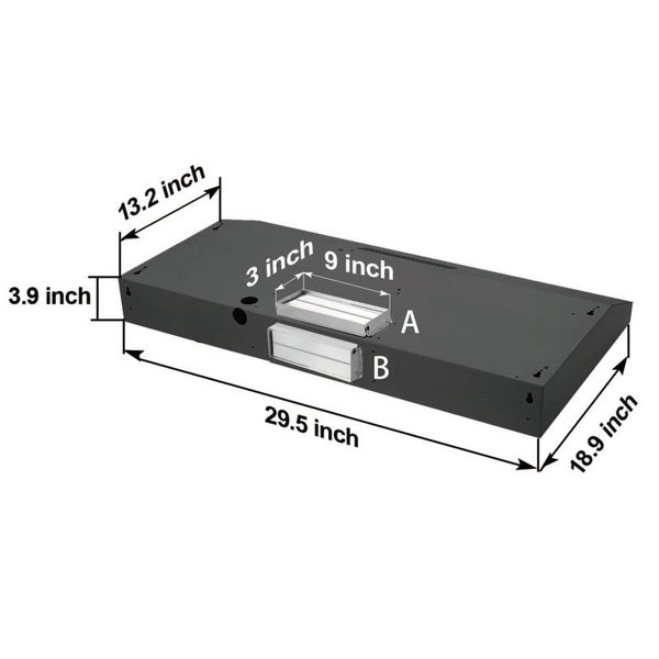 30 in. 230 CFM Ductless Under Cabinet Range Hood in Black with Carbon Filter