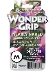 Wonder Grip® WG1850ACM Nearly Naked Nitrile Palm Garden Gloves, Medium, Assorted