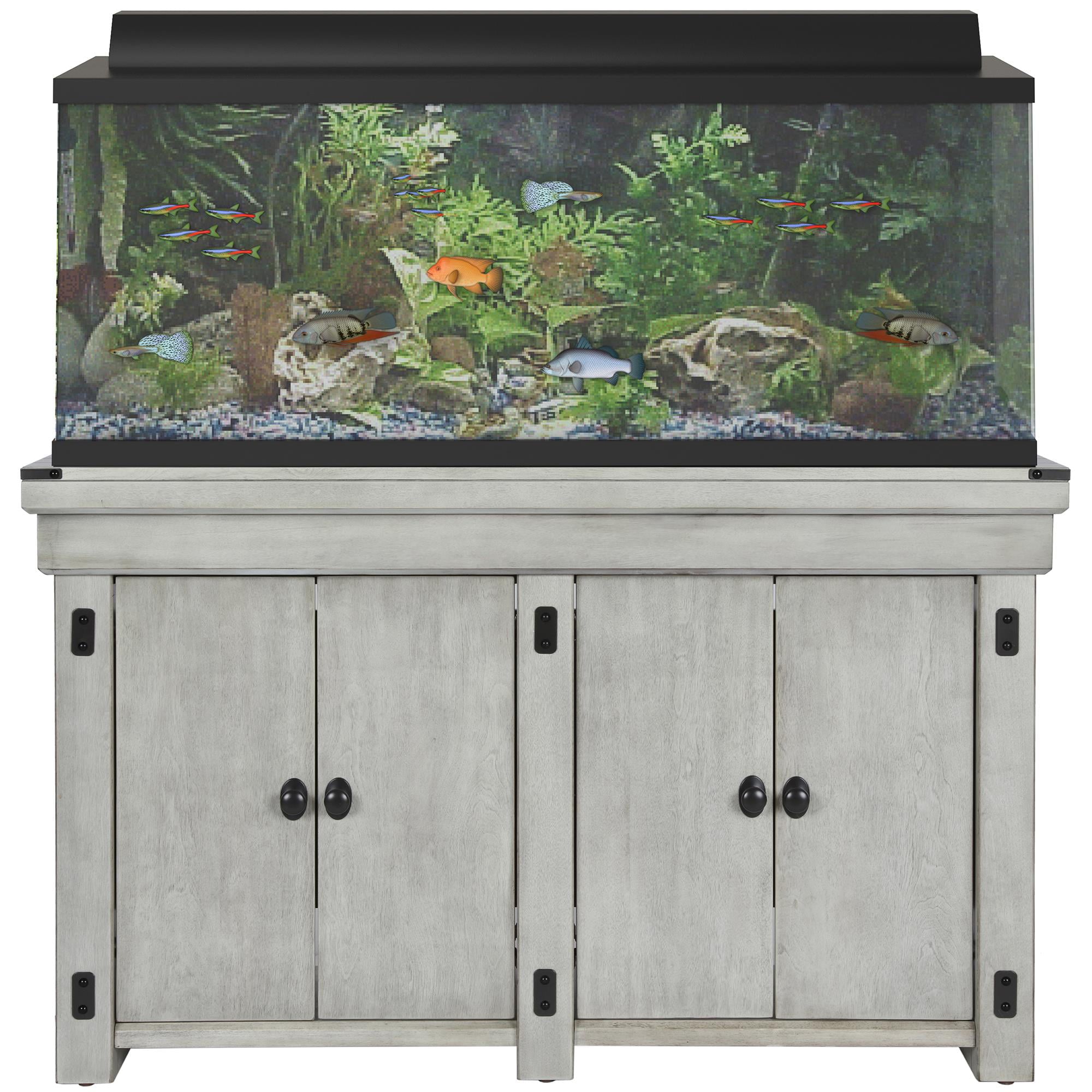 Flipper by Ollie and Hutch Wildwood 55 Gallon Aquarium Stand， Rustic White