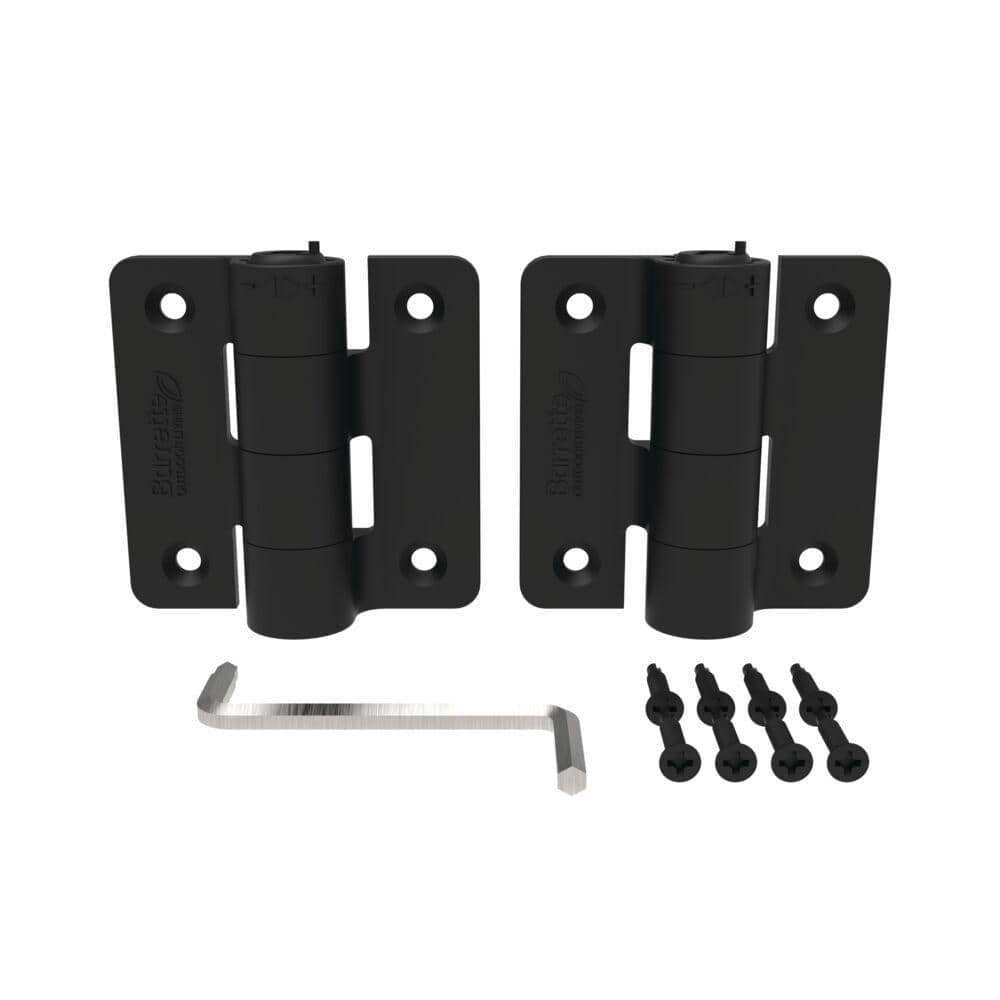 Barrette Outdoor Living 2.875 in. x 3.25 in. Black Compact Butterfly Hinge Kit (2-Pack) 73024441