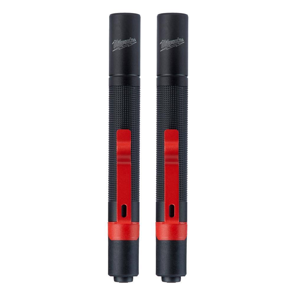 MW 100 Lumens Aluminum Pen Light with Clip (2-Pack) 2105P