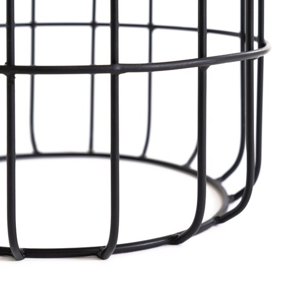 MH London Auxon Side End Table With Sturdy Metal Cage Base - 15.70