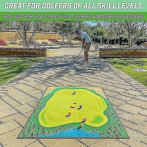 Golf Chipping Hitting Mat For Game Indoor Outdoor 1set Chip Stick Golf Game Mat With 16 Grip Golf Ba