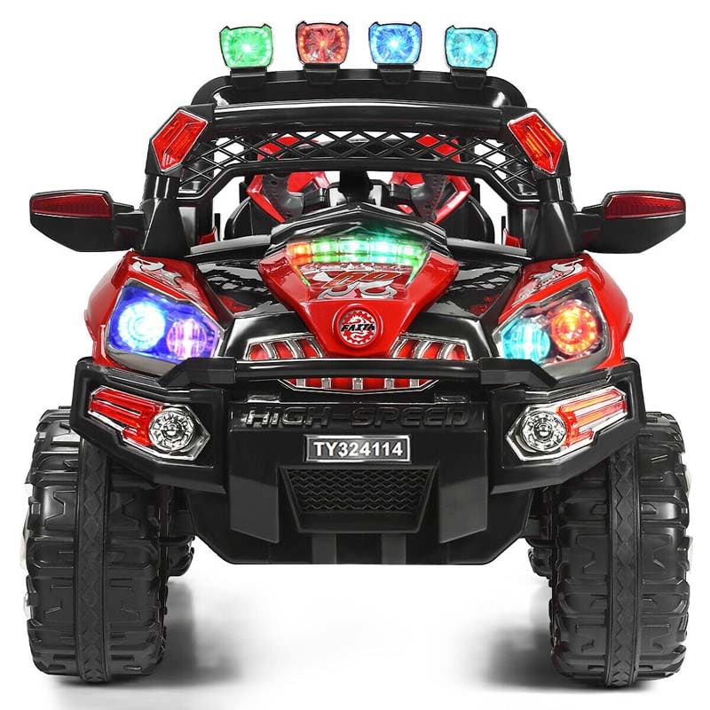 Kids Ride On Truck SUV 12V Battery Powered Electric Riding Toy Car with Colorful LED Lights & Remote Control