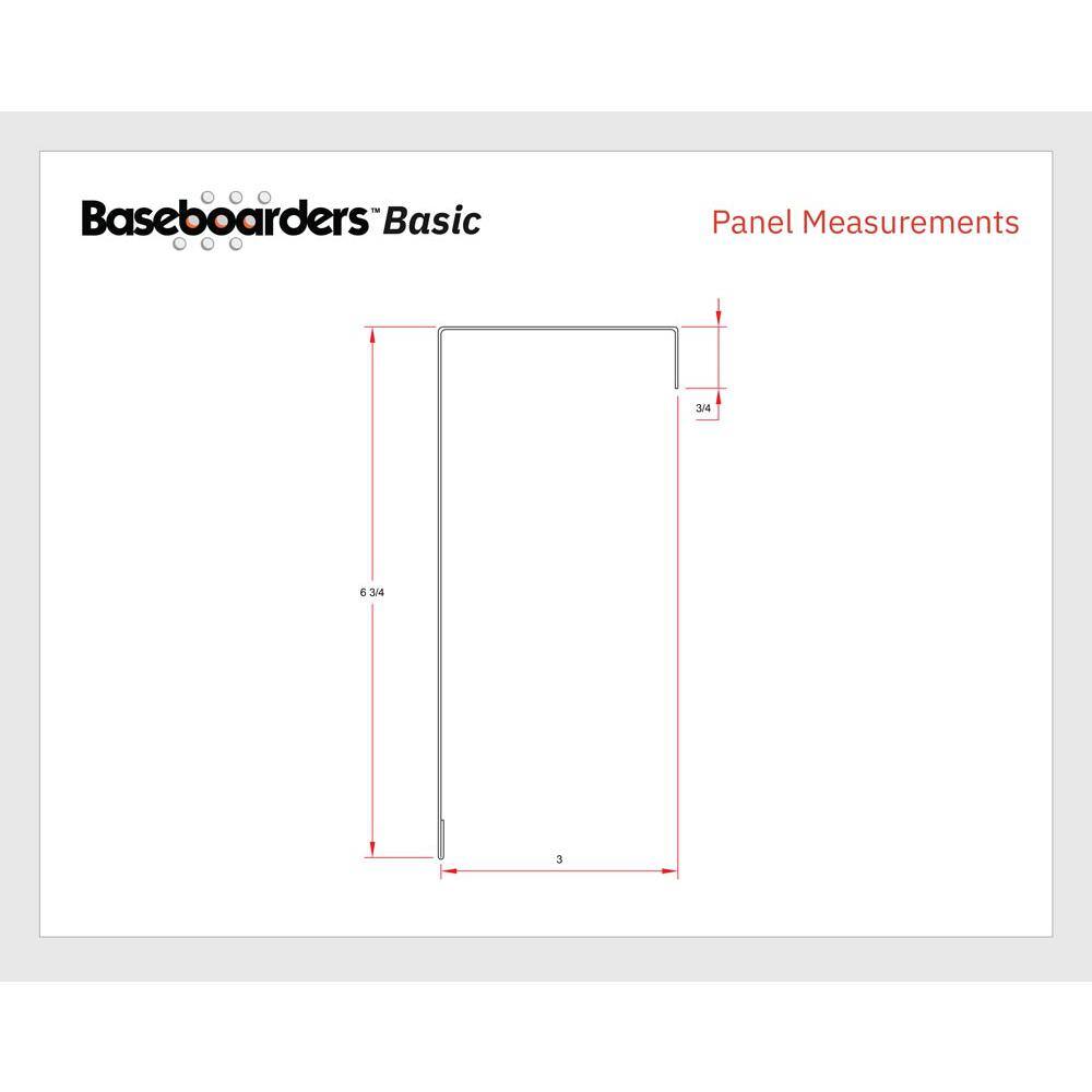 Baseboarders Basic Series 6 ft. Galvanized Steel Easy Slip-On Baseboard Heater Cover Left and Right Endcaps [1] Cover [2] Endcaps BC001-72-EC004 SET-WHT