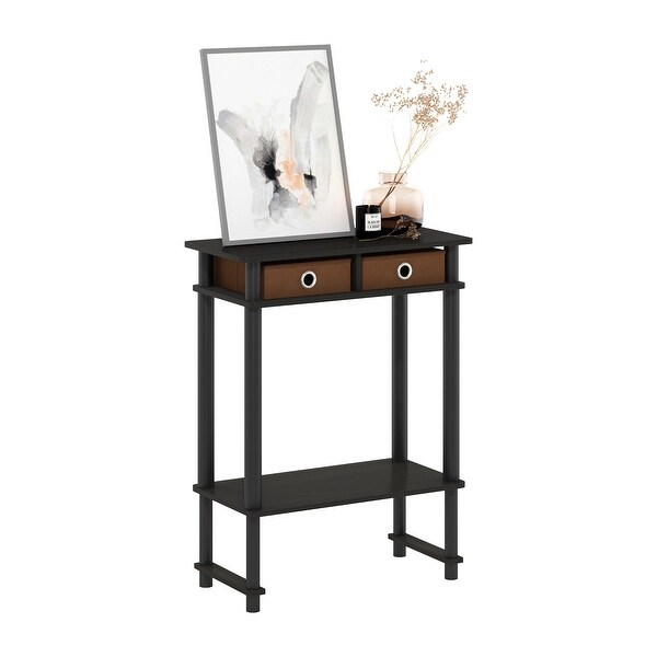 Furinno Turn-N-Tube Tall-Wide Hallway Console Table with Bin