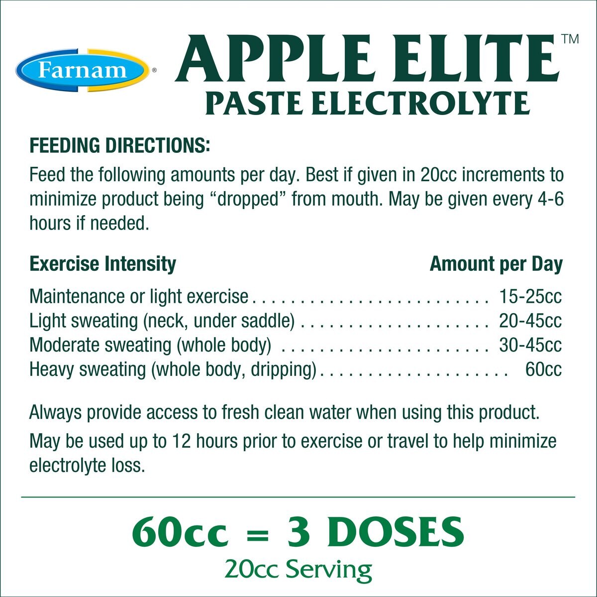 Farnam Apple Elite Electrolyte Paste Apple Flavor Horse Supplement