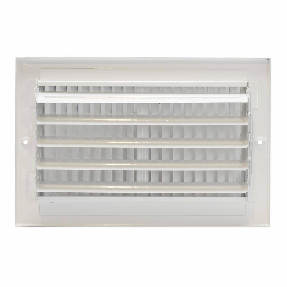 EZ-FLO 10 in. x 6 in. 2-Way Steel WallCeiling Register  White 61610