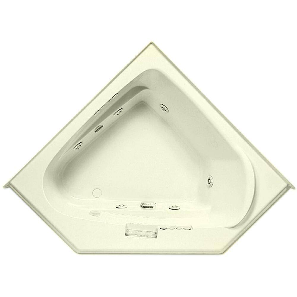 Aquatic Morandi 60 in. Acrylic Left Front Drain Corner Apron Front Soaking Bathtub in Biscuit 727149025151