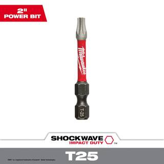 MW SHOCKWAVE Impact Duty 2 in. T25 Torx Alloy Steel Screw Driver Bit (1-Pack) 48-32-4485