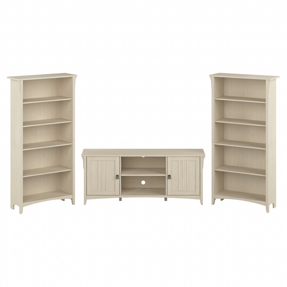 Salinas TV Stand for 70 Inch TV with Bookcases by Bush Furniture