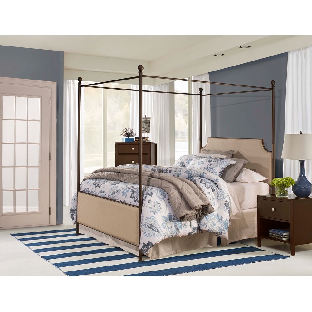 Copper Grove Kaoma Queen Metal and Upholstered Canopy Bed