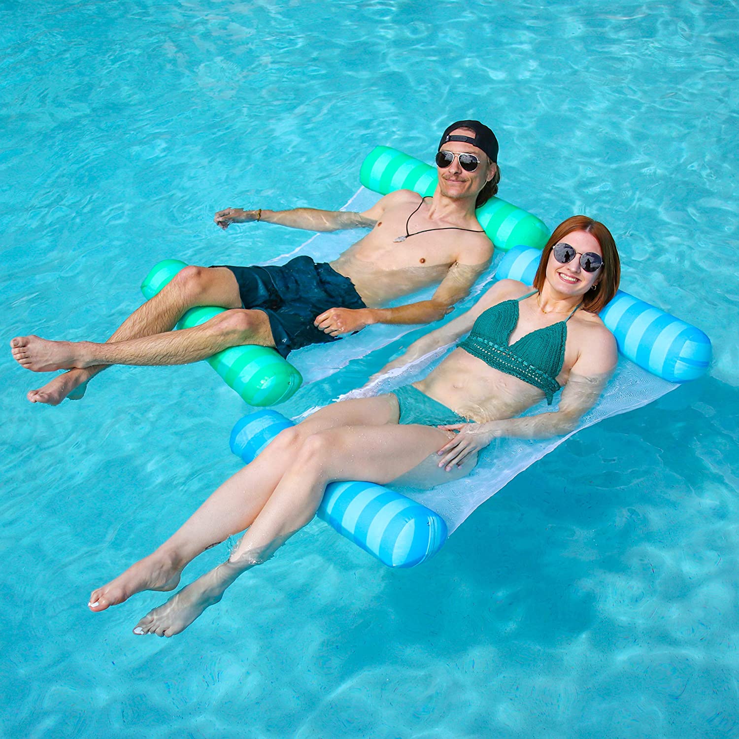 Clearance - Inflatable Pool Float Hammock with Net , 2 Pack