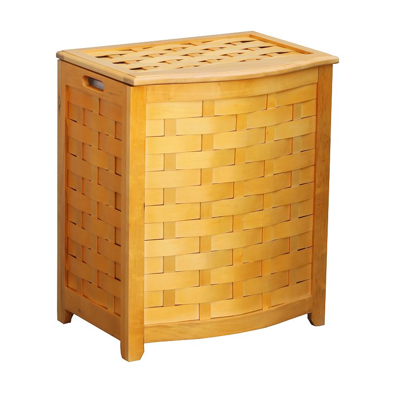 Oceanstar Bowed Front Laundry Wood Hamper