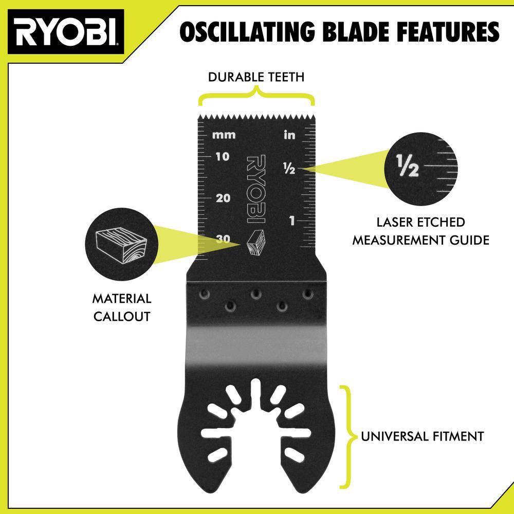 RYOBI 16-Piece Oscillating Multi-Tool Blade Accessory Set with 4-Piece Wood Oscillating Multi-Tool Blade Set A241601-A24401