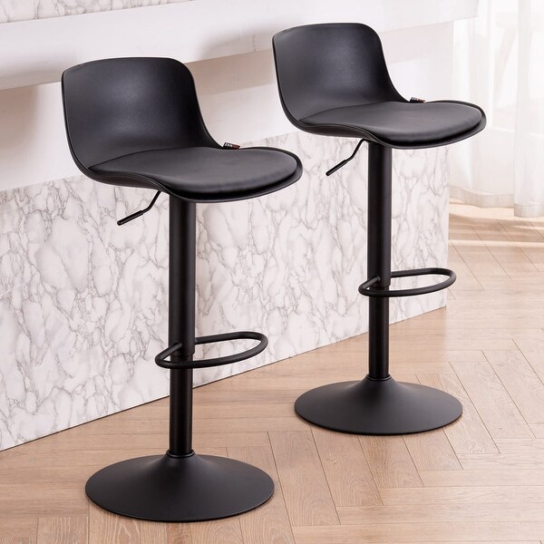 Bar Stools Set of 2 Adjustable Swivel Bar Chairs Counter Stools