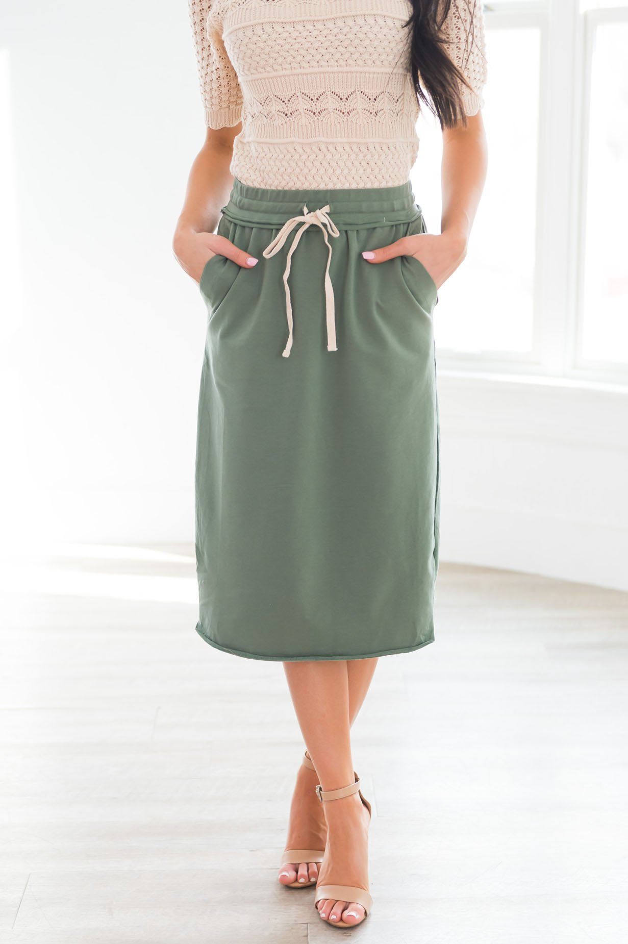 New Day Modest Tie Waist Skirt