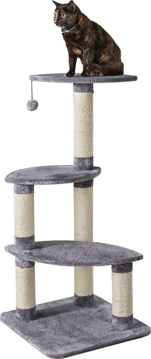 Two By Two The Cypress 41.7-in Plush Cat Tree， Grey