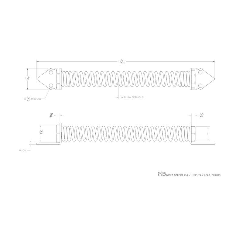 Ace 12 in. D X 1.65 in. L Black Steel Gate Spring