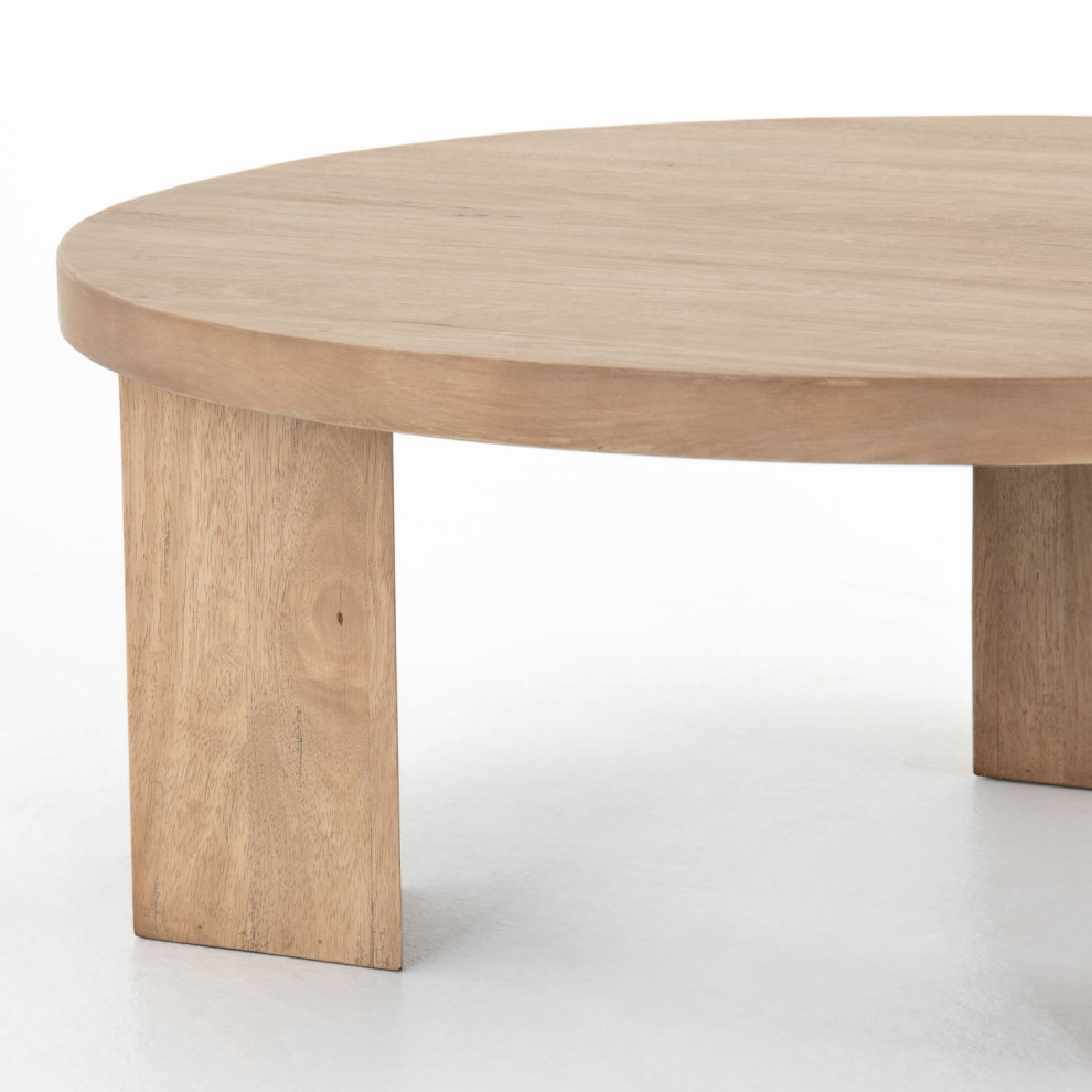 Mesa Light Brushed Round Coffee Table   Transitional   Coffee Tables   by Zin Home  Houzz