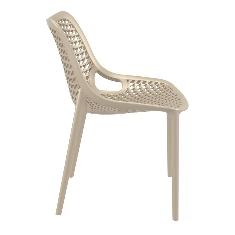 32.25 Taupe Brown Stackable Outdoor Patio Dining Chair