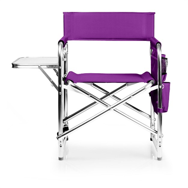 Picnic Time Sports Chair With Table And Pockets Purple