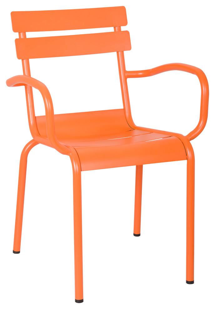 Daisy Stackable Outdoor Arm Chair  Frosted Orange (Set of 4)   Contemporary   Outdoor Dining Chairs   by Taiga Furnishings  Houzz