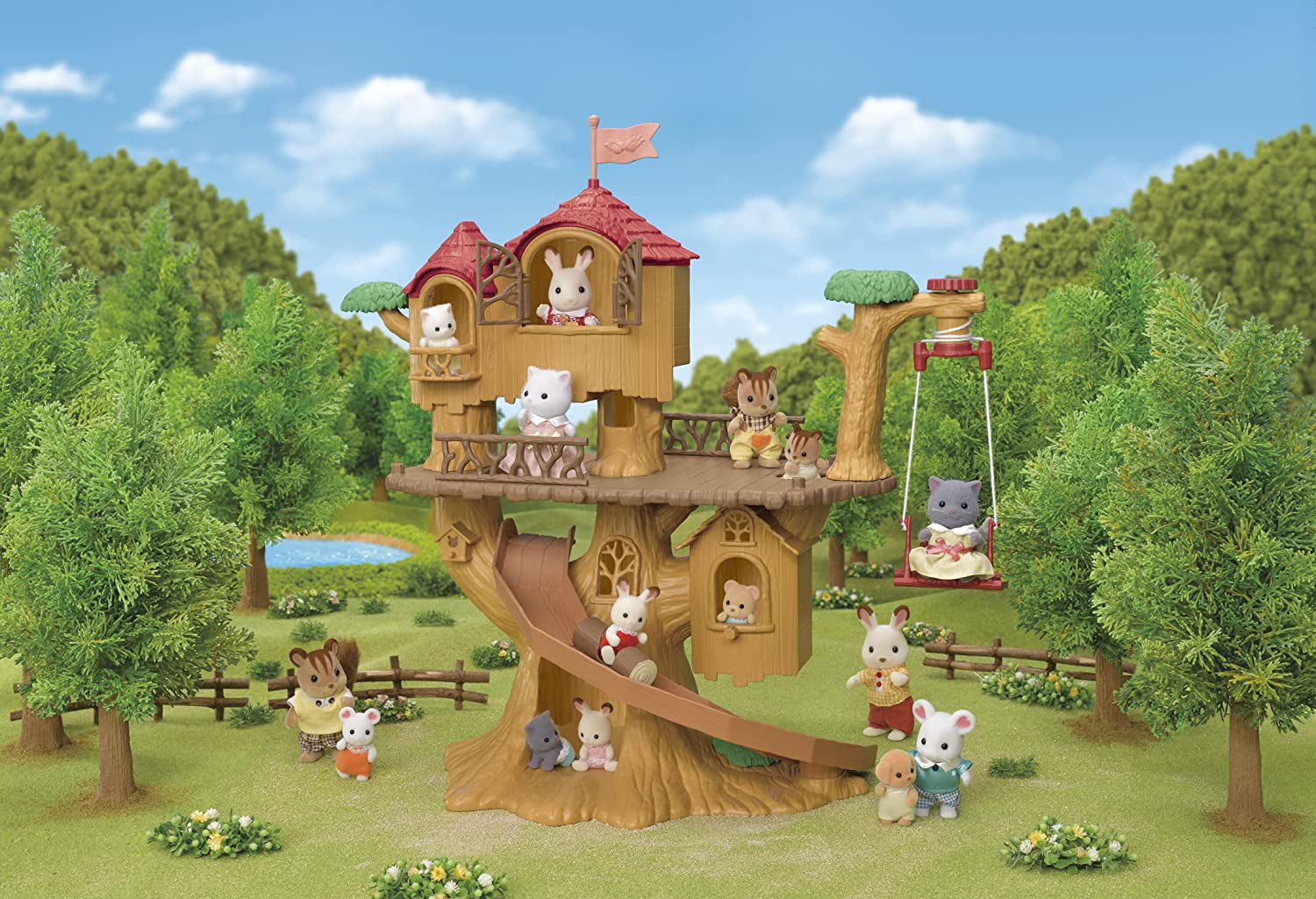 Calico Critters Adventure Treehouse Gift Set, Camping Edition, Dollhouse Playset