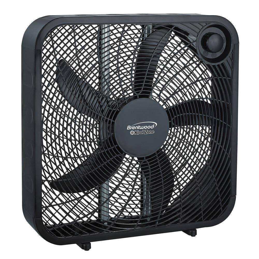 Brentwood 20 in. Black Box Fan 985102243M