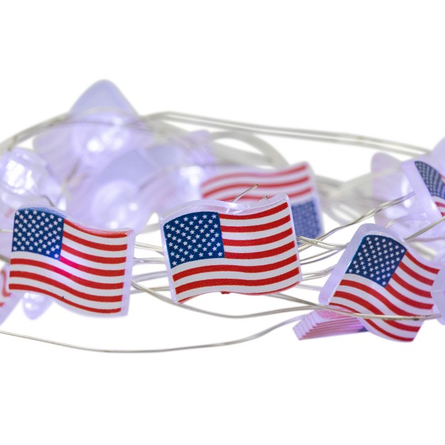 Northlight 20 count Patriotic Americana Usa Flag Led Fairy Lights 6 25ft Copper Wire