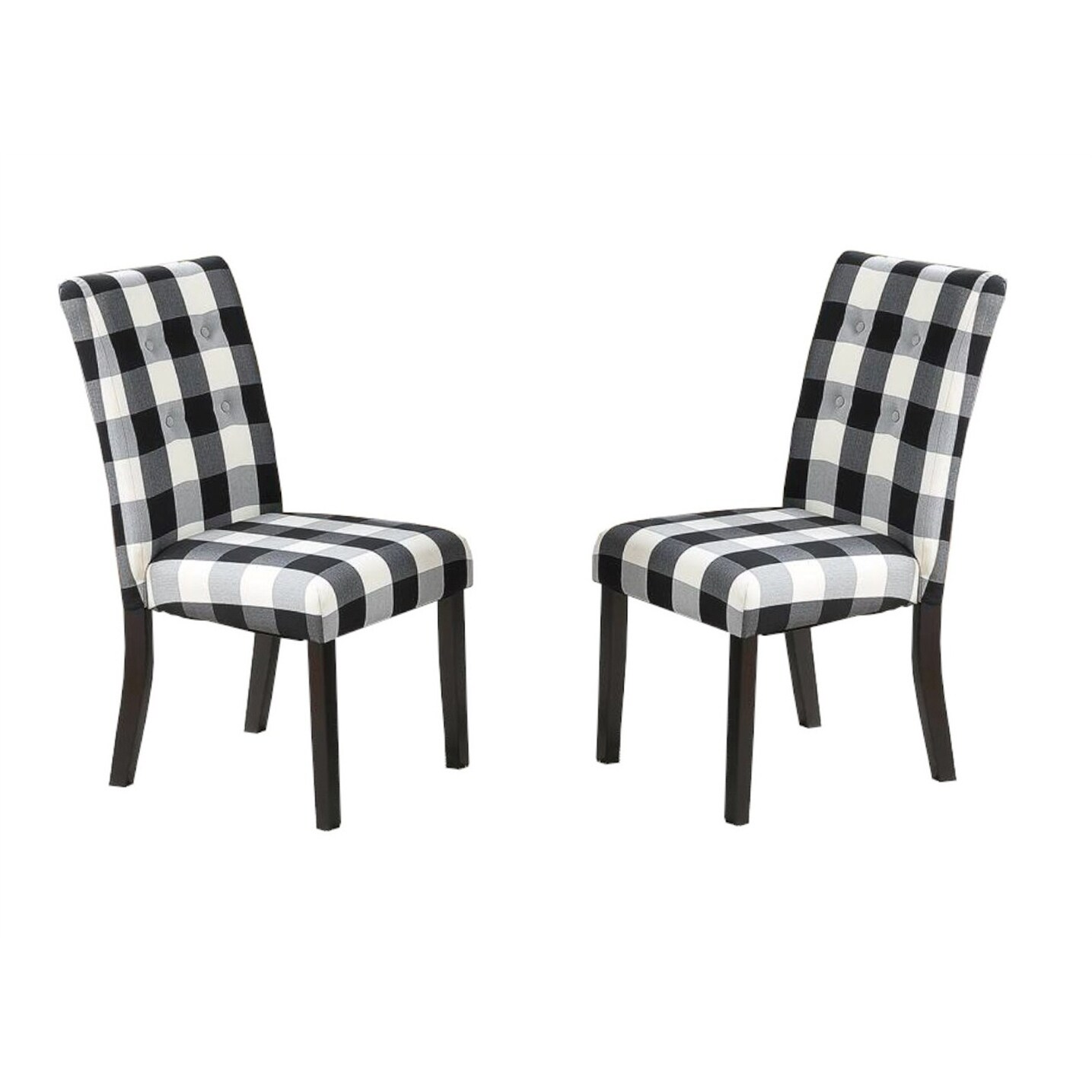 Dining Room Chairs Polyfiber Tufted Set of 2