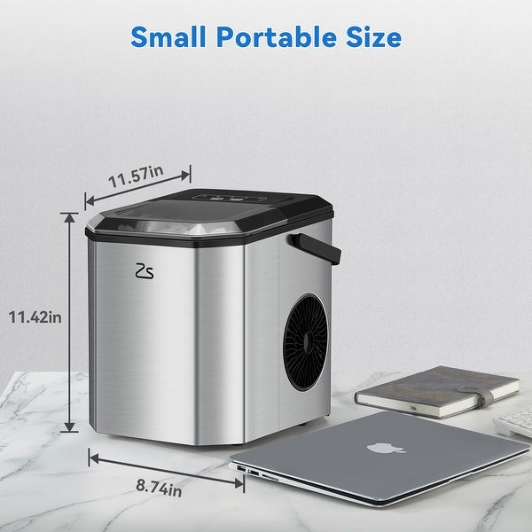 26Lbs/24H Countertop Ice Maker with Handle and Ice Scoop