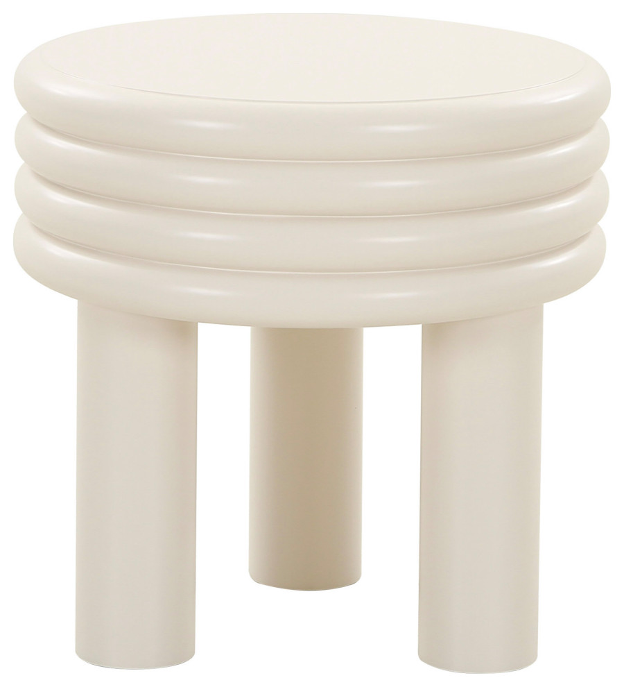 Townley Contemporary White Round End Table   Transitional   Side Tables And End Tables   by Vig Furniture Inc.  Houzz