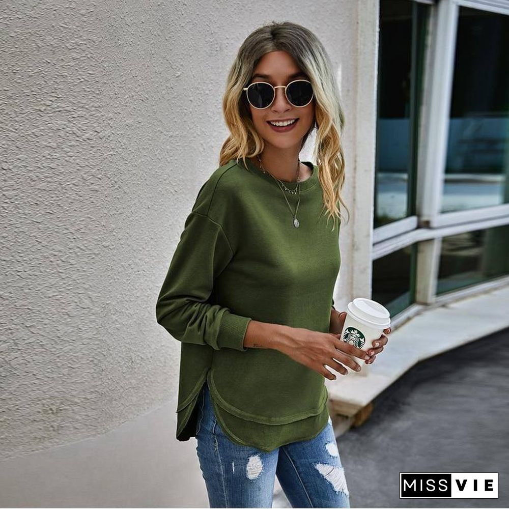 New Autumn Winter Woman Sweatshirt Without Hat Aesthetic Clothes Long Sleeve Streetwear Color Cute Tops Fall Women Clothing