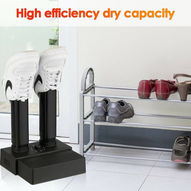 Costway 2 shoe Electric Shoe Dryer Warmer Portable Adjustable Boots Socks Gloves W timer