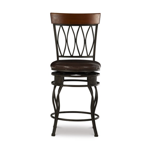 Linon Bronze Counter Stool， Elliptical Back Design