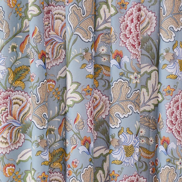 Angelica Floral Lined Curtain Panel With Rod Pocket 2pk Levtex Home