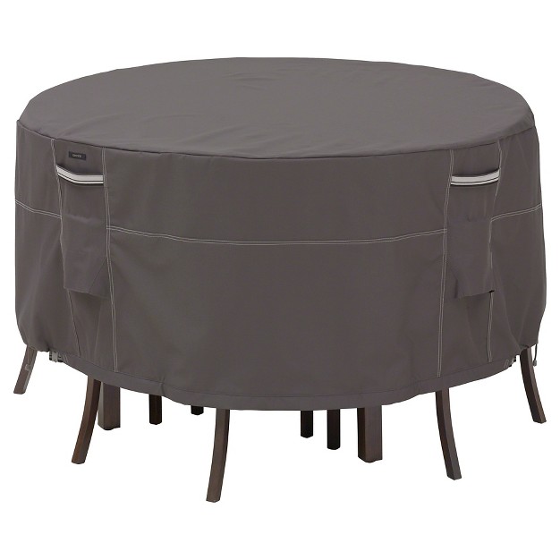 Classic Accessories Dark Taupe Ravenna Small Round Patio Table And 4 Standard Chairs Cover