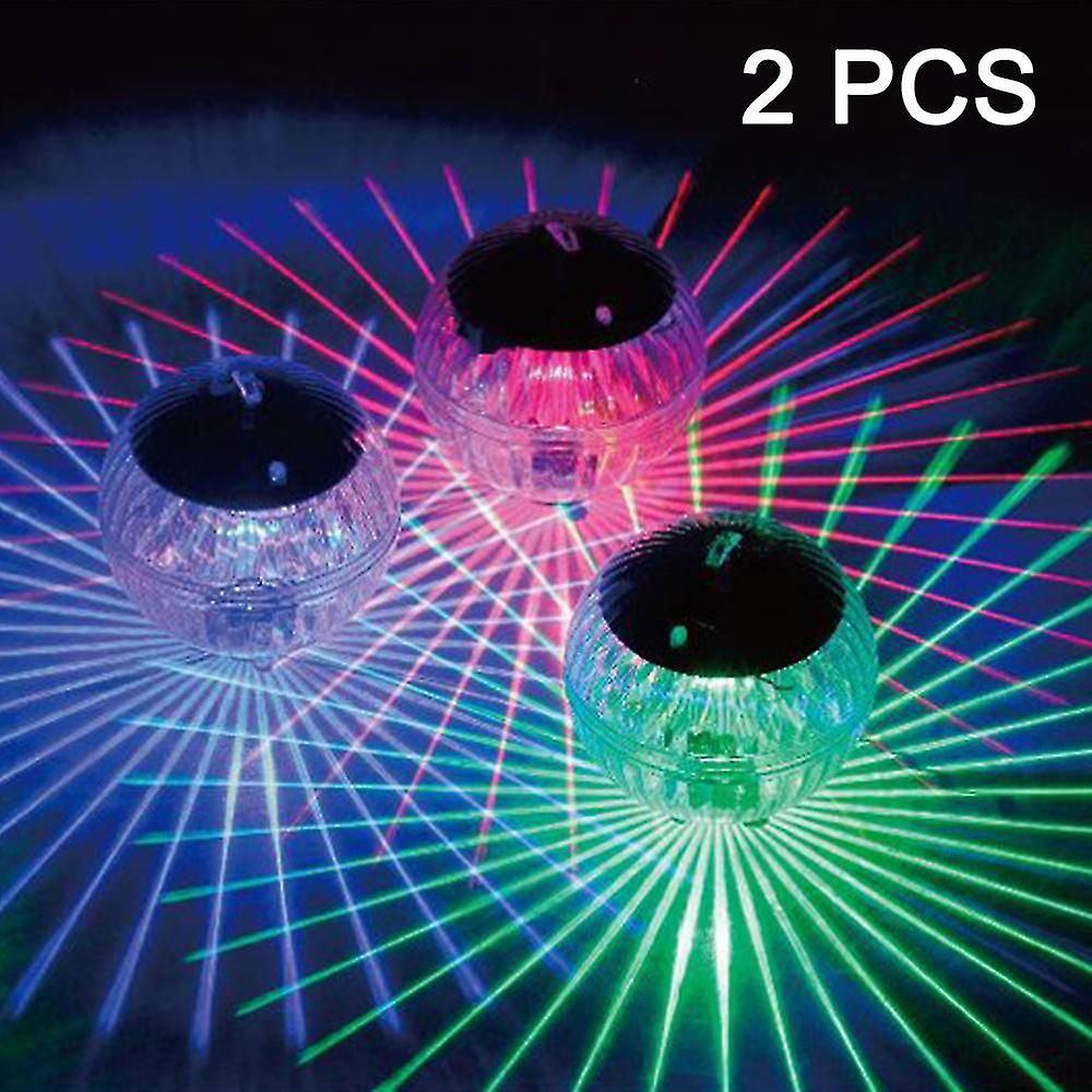 2 Pcs Floating Pool Lights Solar Battery Powered Flowers Inflatable Waterproof Glow Globe，outdoor Pool Ball Lamp Colourful Changing Led Night Light Pa